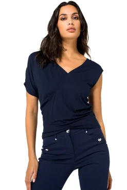 Vrouwen Caroline Biss 1901-21 / Asymmetrische T-Shirt In Jersey