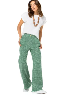 Vrouwen Caroline Biss 1588-62 / Broek In Fijne Bouclette, Wijd Been, Normal Waist