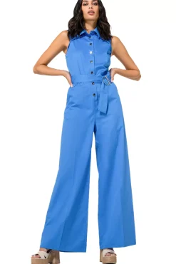 Vrouwen Caroline Biss 1577-27 / Comfortabele Jumpsuit In Katoen, Enkellengte, Wijd Been