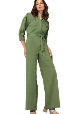 Vrouwen Caroline Biss 1568-60 / Comfortabele Jumpsuit In Katoen, Wijd Been