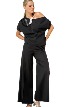 Vrouwen Caroline Biss 1569-10 / Comfortabele Wijde Broek In Katoen, Normal Waist