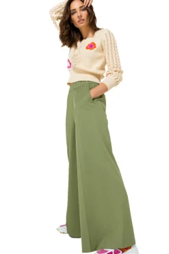Vrouwen Caroline Biss 1569-60 / Comfortabele Wijde Broek In Katoen, Normal Waist