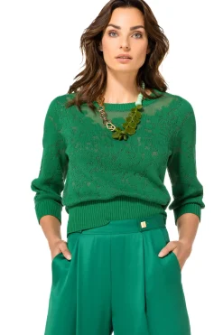 Vrouwen Caroline Biss 1267-62 / Elegante Half Doorschijnende Pull