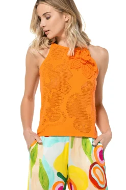 Vrouwen Caroline Biss 3200-55 / Half Doorzichtige Gebreide Top