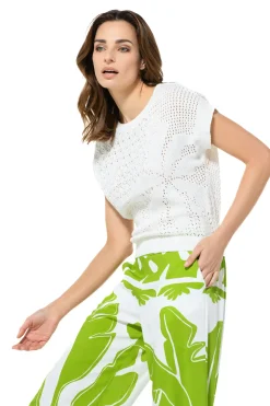Vrouwen Caroline Biss 3215-91 / Half Doorzichtige Gebreide Pull