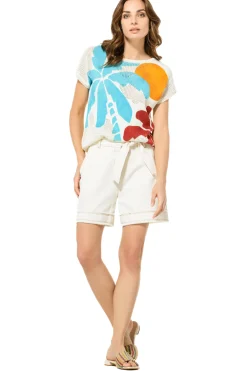 Vrouwen Caroline Biss 3202-89 / Half Doorzichtige Gebreide Zomerse Pull