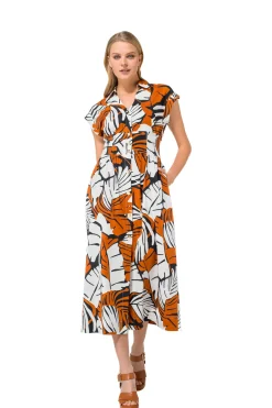 Vrouwen Caroline Biss 1101-39 / Katoenen Midi Jurk