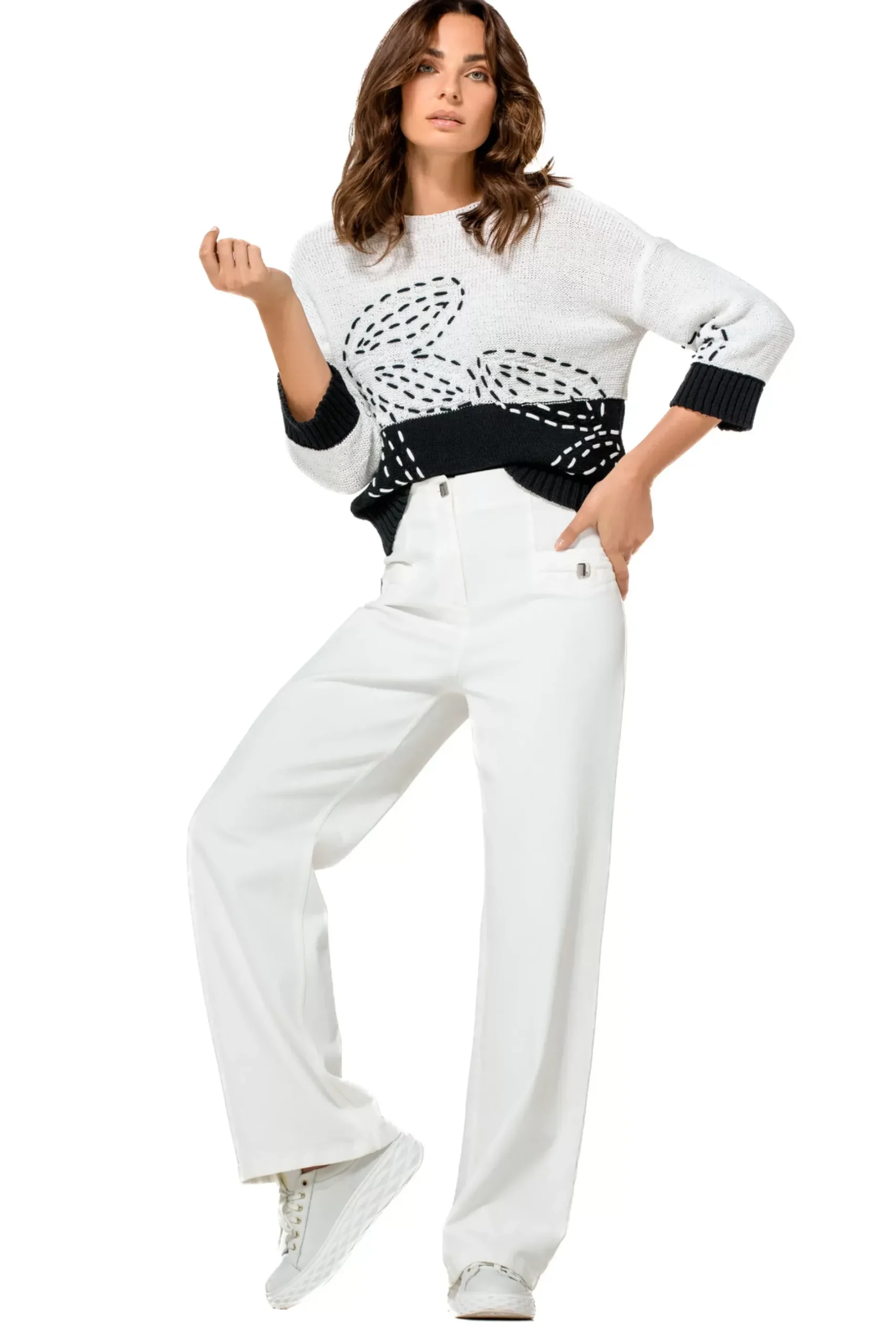 Vrouwen Caroline Biss 1298-19 / Katoenen Pull Bicolor