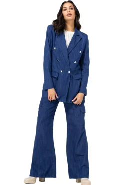 Vrouwen Caroline Biss 1816-24 / Licht Aansluitende Lange Soepele Jeansblazer