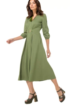 Vrouwen Caroline Biss 1167-60 / Licht Aansluitende Midi Jurk Met Stretch