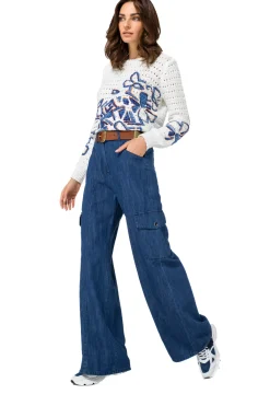 Vrouwen Caroline Biss 1289-29 / Los Gebreide Pull Met Print