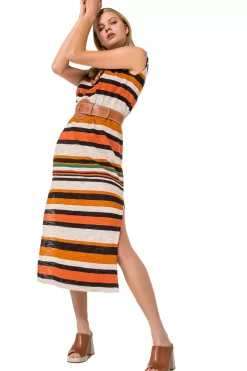 Vrouwen Caroline Biss 1155-39 / Rechtvallende Comfortabele Midi Jurk