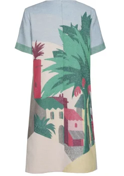 Vrouwen Caroline Biss 1152-69 / Rechtvallende Jurk In Katoen Met Allover Print