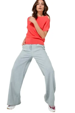 Vrouwen Caroline Biss 1525-25 / Soepelvallende Jeans, Wijd Been, High Waist