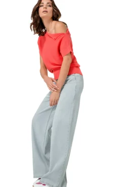 Vrouwen Caroline Biss 1525-25 / Soepelvallende Jeans, Wijd Been, High Waist