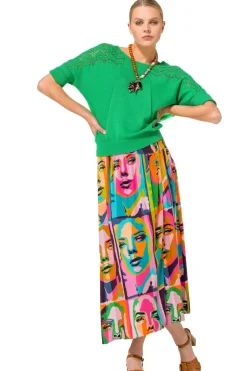 Vrouwen Caroline Biss 1702-79 / Soepelvallende Midirok Pop-Art
