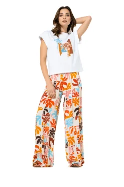 Vrouwen Caroline Biss 3569-89 / Soepelvallende Palazzo Broek, Normal Waist