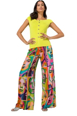 Vrouwen Caroline Biss 1542-79 / Soepelvallende Palazzobroek, Normal Waist, Pop-Art Print