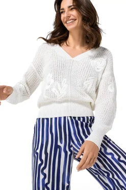 Vrouwen Caroline Biss 1294-91 / Vrouwelijke Pull Met Broderie Effect