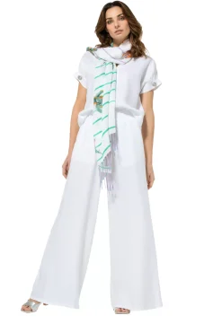 Vrouwen Caroline Biss 3571-90 / Wijde Broek In Linnen, Normal Waist